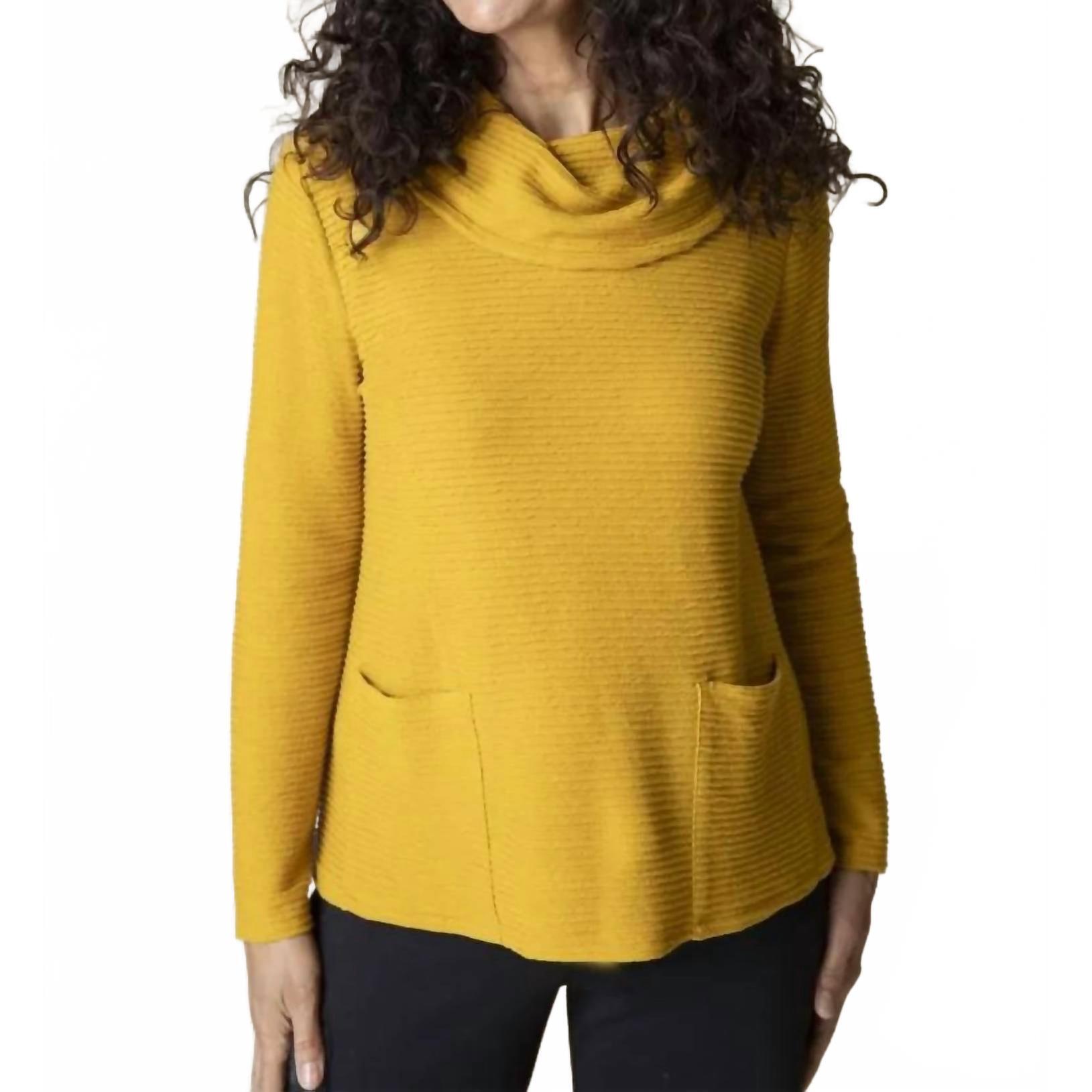 New Habitat Ripple Effect Pocket Cowl Top In Honey